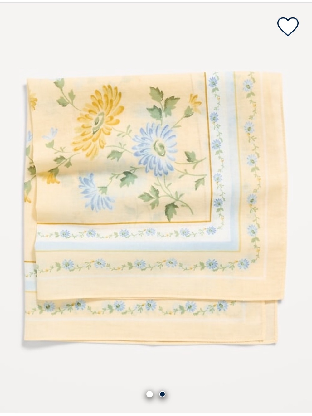 Old Navy Yellow Floral Cotton Scarf with Blue Accents - Picture 2 of 5